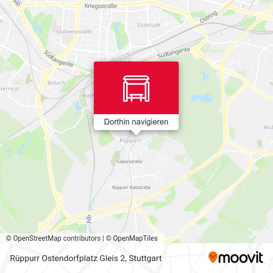 Rüppurr Ostendorfplatz Gleis 2 Karte