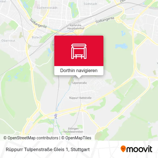 Rüppurr Tulpenstraße Gleis 1 Karte