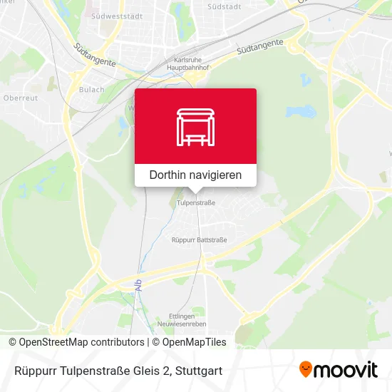 Rüppurr Tulpenstraße Gleis 2 Karte