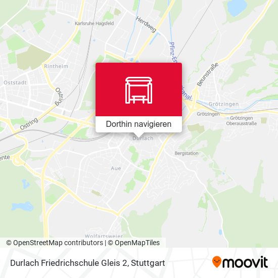Durlach Friedrichschule Gleis 2 Karte