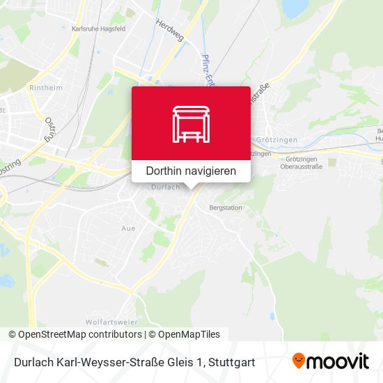 Durlach Karl-Weysser-Straße Gleis 1 Karte