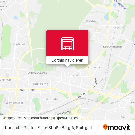 Karlsruhe Pastor-Felke-Straße Bstg A Karte
