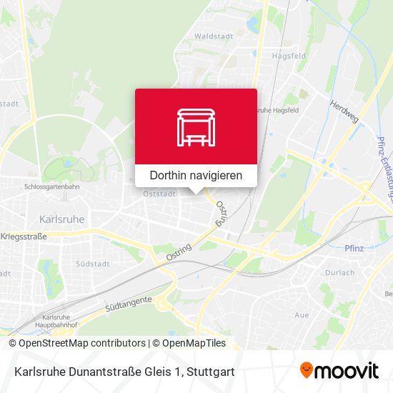 Karlsruhe Dunantstraße Gleis 1 Karte