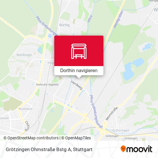 Grötzingen Ohmstraße Bstg A Karte