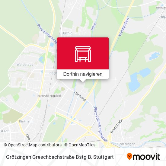 Grötzingen Greschbachstraße Bstg B Karte