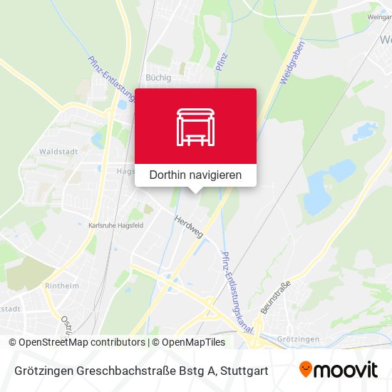 Grötzingen Greschbachstraße Bstg A Karte