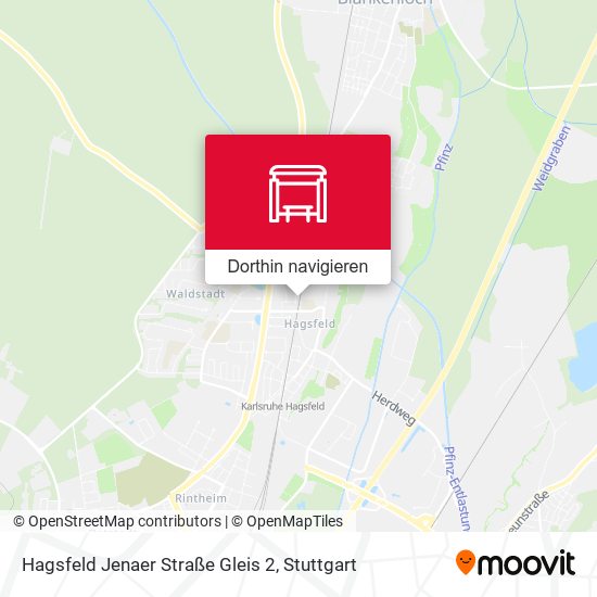 Hagsfeld Jenaer Straße Gleis 2 Karte