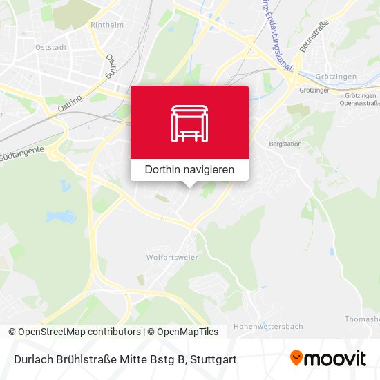 Durlach Brühlstraße Mitte Bstg B Karte