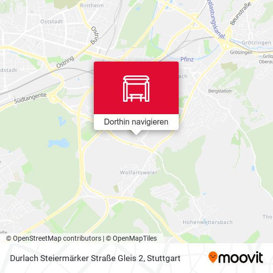 Durlach Steiermärker Straße Gleis 2 Karte