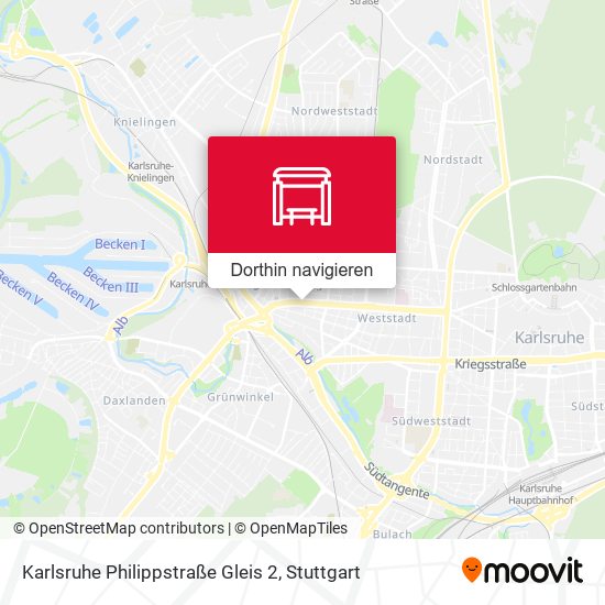 Karlsruhe Philippstraße Gleis 2 Karte