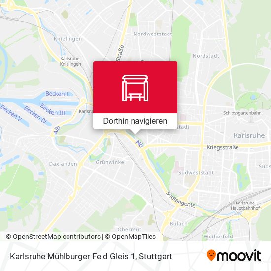 Karlsruhe Mühlburger Feld Gleis 1 Karte