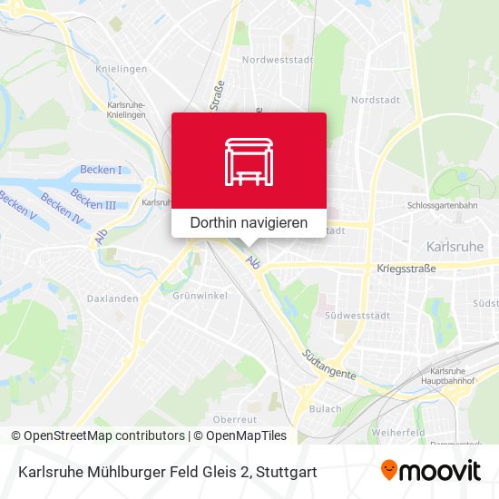 Karlsruhe Mühlburger Feld Gleis 2 Karte
