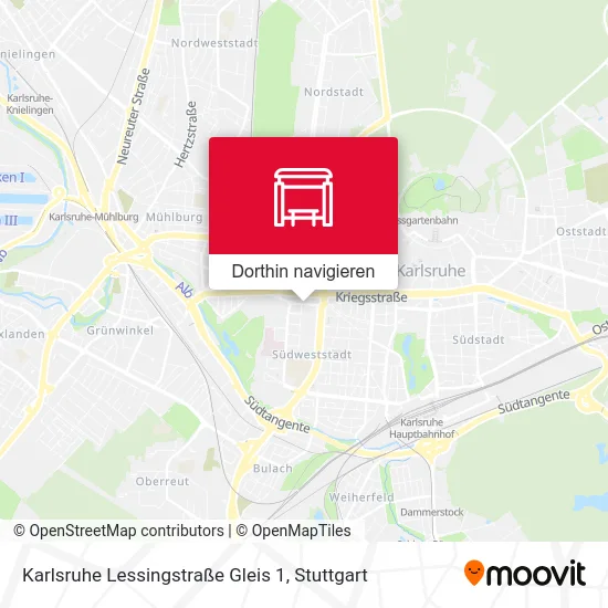 Karlsruhe Lessingstraße Gleis 1 Karte