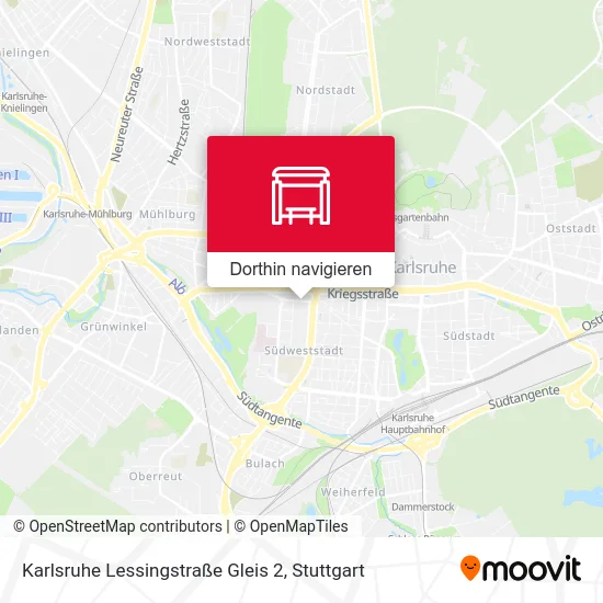 Karlsruhe Lessingstraße Gleis 2 Karte