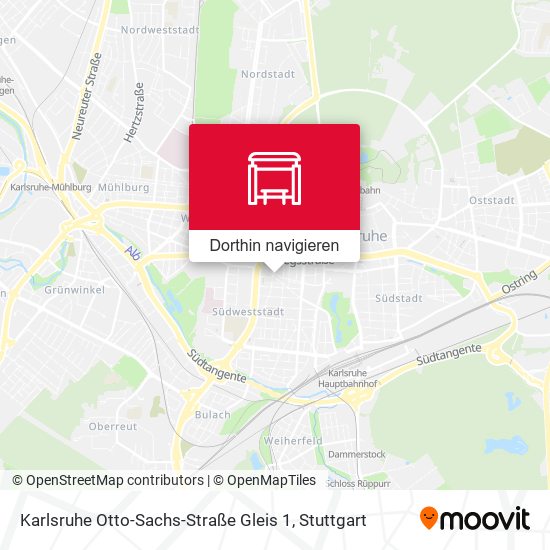 Karlsruhe Otto-Sachs-Straße Gleis 1 Karte