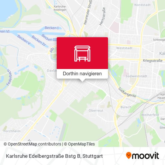 Karlsruhe Edelbergstraße Bstg B Karte