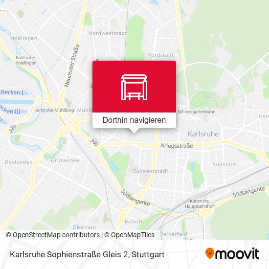 Karlsruhe Sophienstraße Gleis 2 Karte