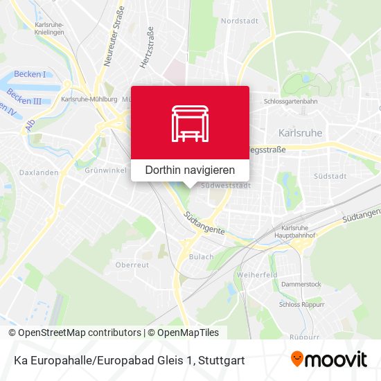 Ka Europahalle / Europabad Gleis 1 Karte