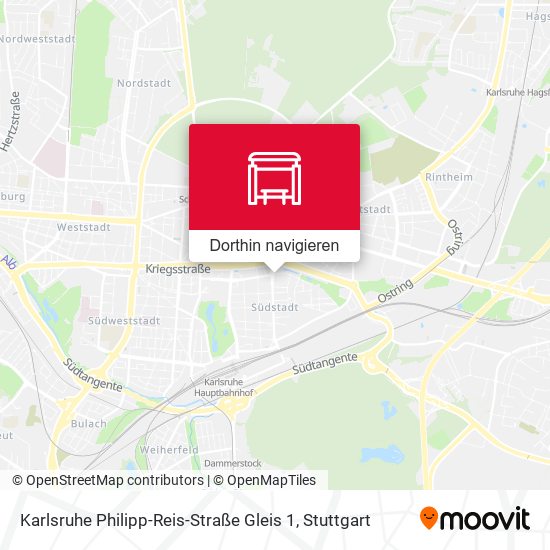Karlsruhe Philipp-Reis-Straße Gleis 1 Karte