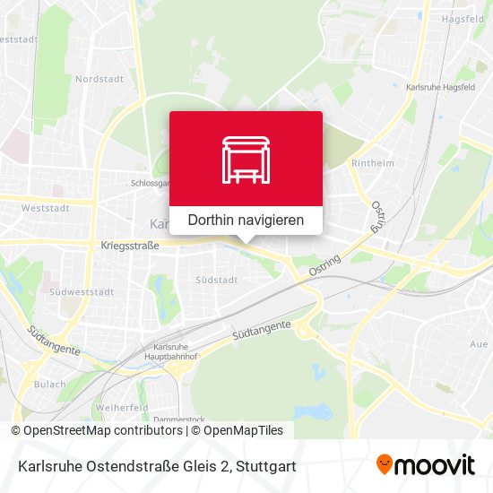 Karlsruhe Ostendstraße Gleis 2 Karte