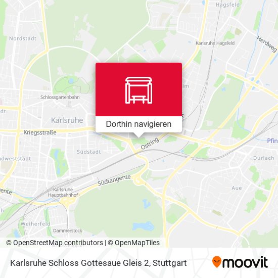 Karlsruhe Schloss Gottesaue Gleis 2 Karte