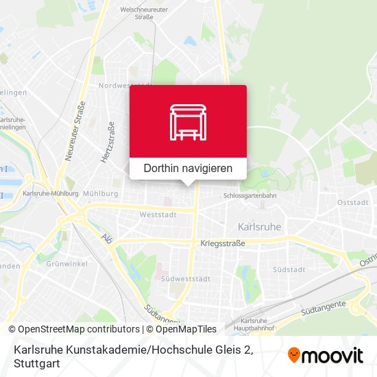 Karlsruhe Kunstakademie / Hochschule Gleis 2 Karte