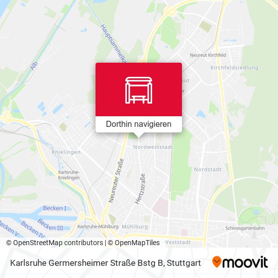 Karlsruhe Germersheimer Straße Bstg B Karte
