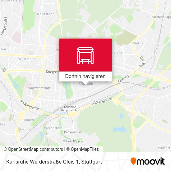 Karlsruhe Werderstraße Gleis 1 Karte