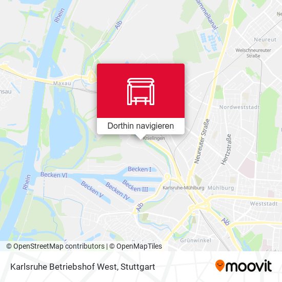 Karlsruhe Betriebshof West Karte