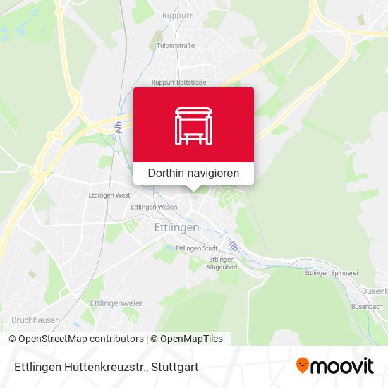 Ettlingen Huttenkreuzstr. Karte