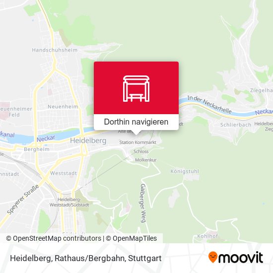 Heidelberg, Rathaus/Bergbahn Karte
