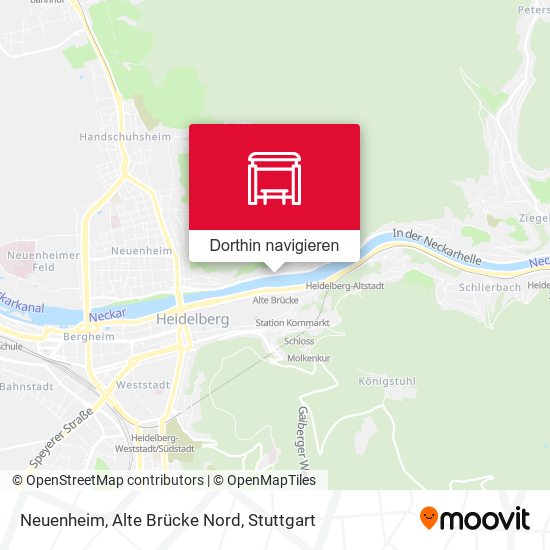 Neuenheim, Alte Brücke Nord Karte
