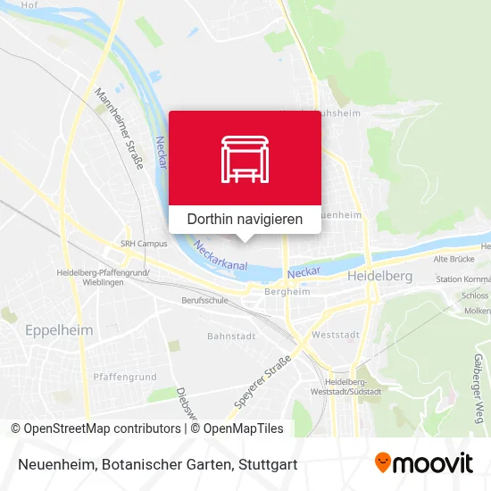 Neuenheim, Botanischer Garten Karte