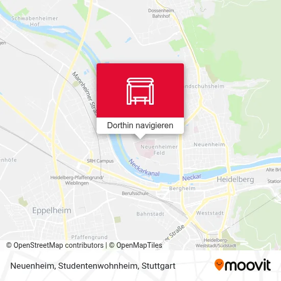 Neuenheim, Studentenwohnheim Karte