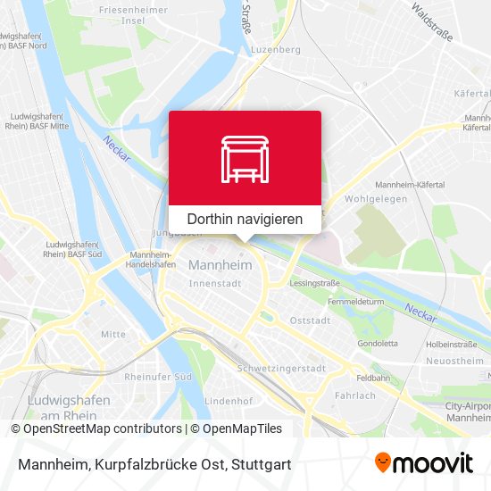 Mannheim, Kurpfalzbrücke Ost Karte