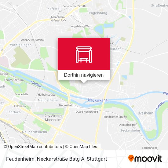 Feudenheim, Neckarstraße Bstg A Karte