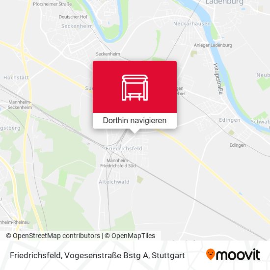 Friedrichsfeld, Vogesenstraße Bstg A Karte