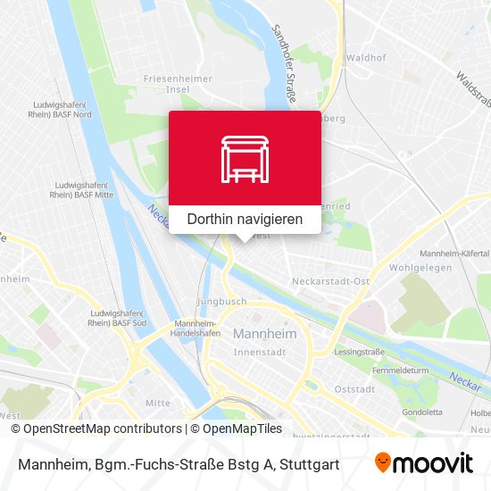 Mannheim, Bgm.-Fuchs-Straße Bstg A Karte