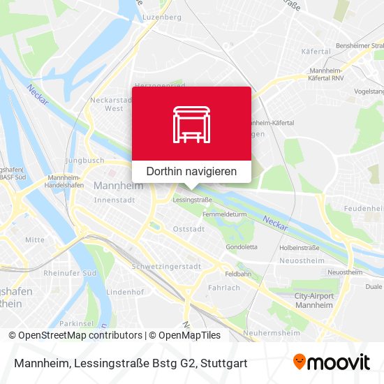 Mannheim, Lessingstraße Bstg G2 Karte