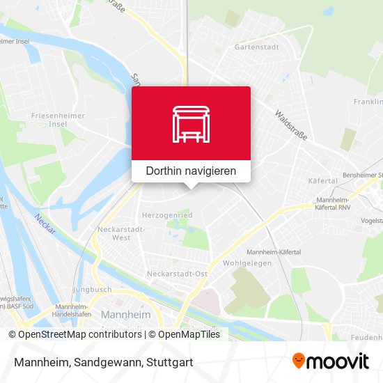 Mannheim, Sandgewann Karte