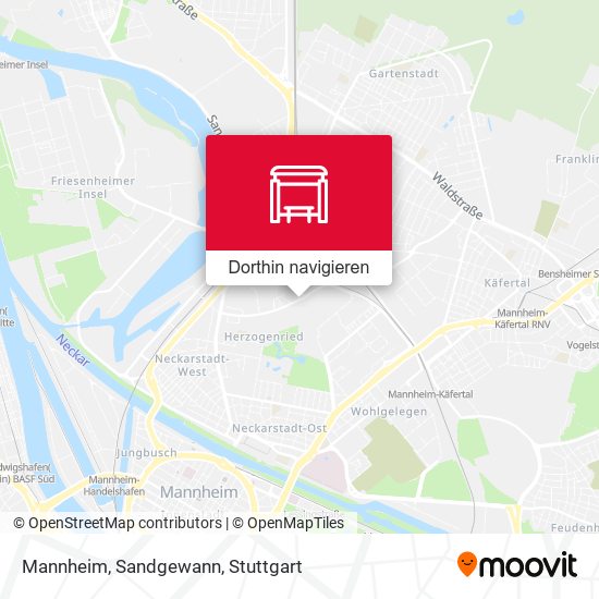 Mannheim, Sandgewann Karte