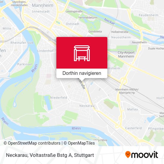 Neckarau, Voltastraße Bstg A Karte
