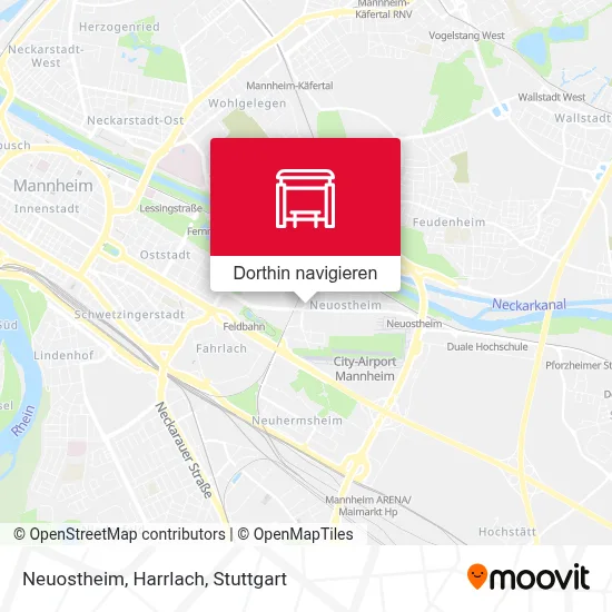 Neuostheim, Harrlach Karte