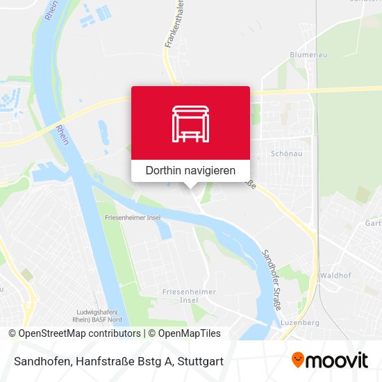 Sandhofen, Hanfstraße Bstg A Karte
