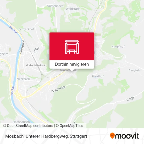 Mosbach, Unterer Hardbergweg Karte