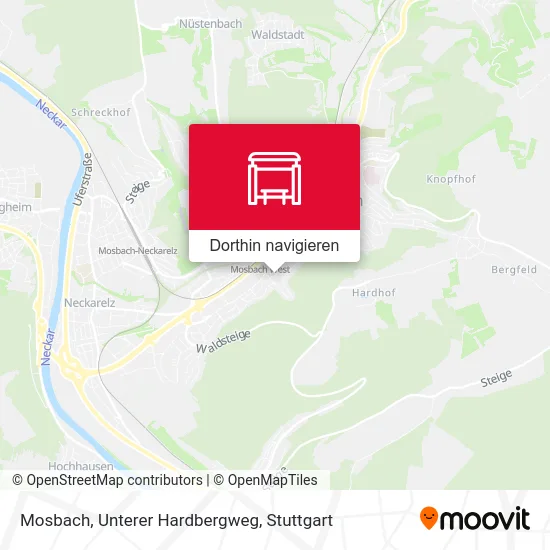 Mosbach, Unterer Hardbergweg Karte