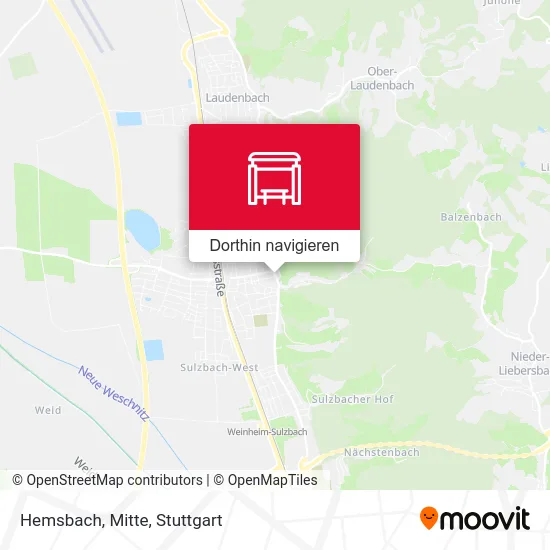 Hemsbach, Mitte Karte