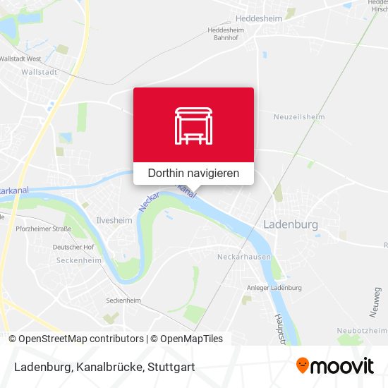 Ladenburg, Kanalbrücke Karte