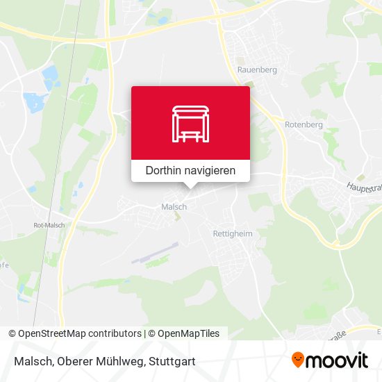 Malsch, Oberer Mühlweg Karte