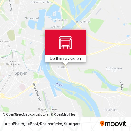 Altlußheim, Lußhof/Rheinbrücke Karte